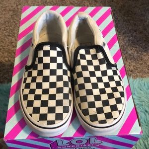 Girls Vans Black and White Checker sh 13.5